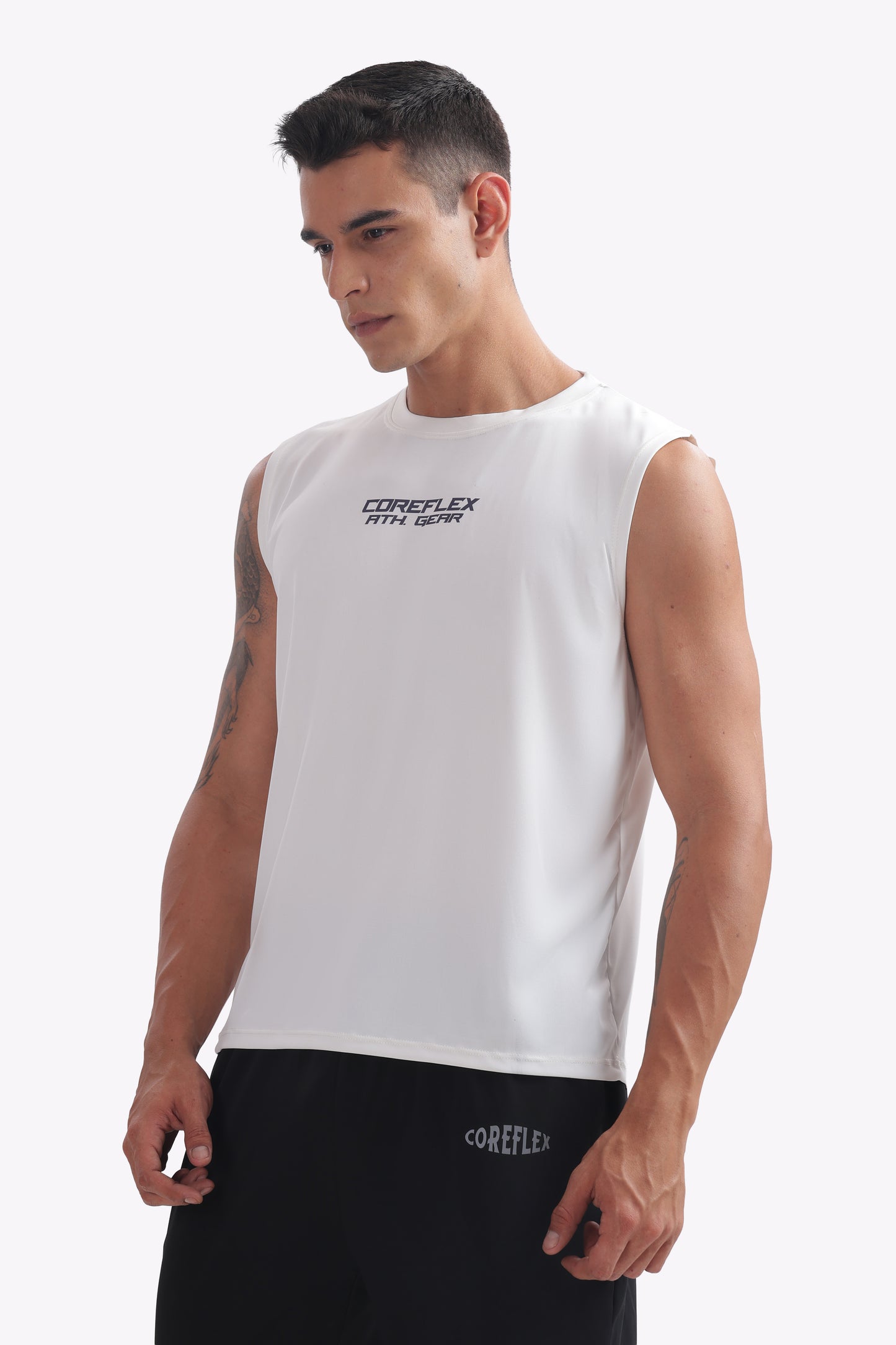 Sleeveless UltraFlex T-Shirt Blue White