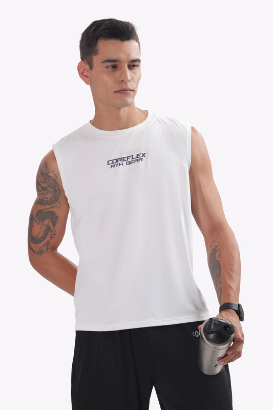 Sleeveless UltraFlex T-Shirt Blue White