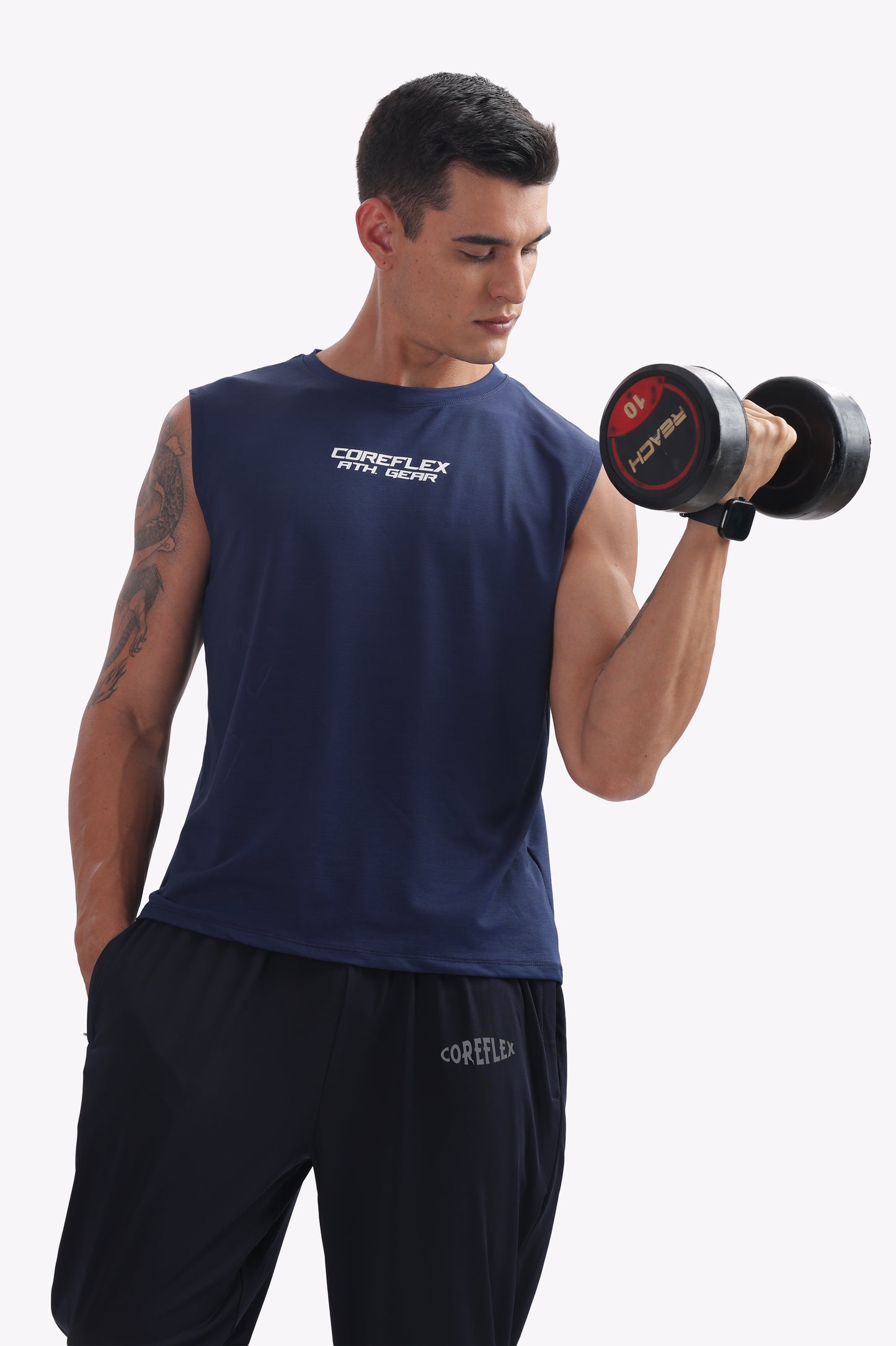 Sleeveless UltraFlex T-Shirt Blue White