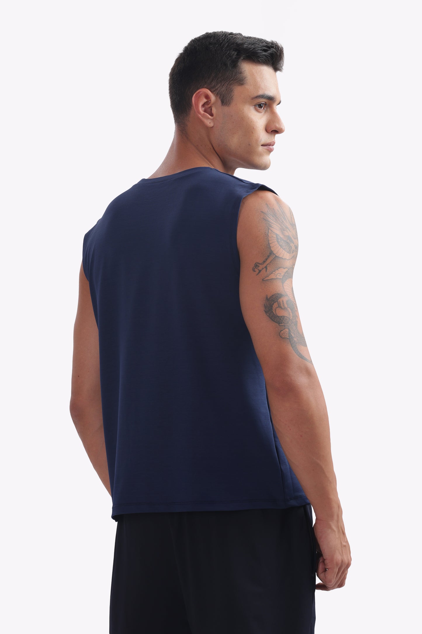 Sleeveless UltraFlex T-Shirt Blue White