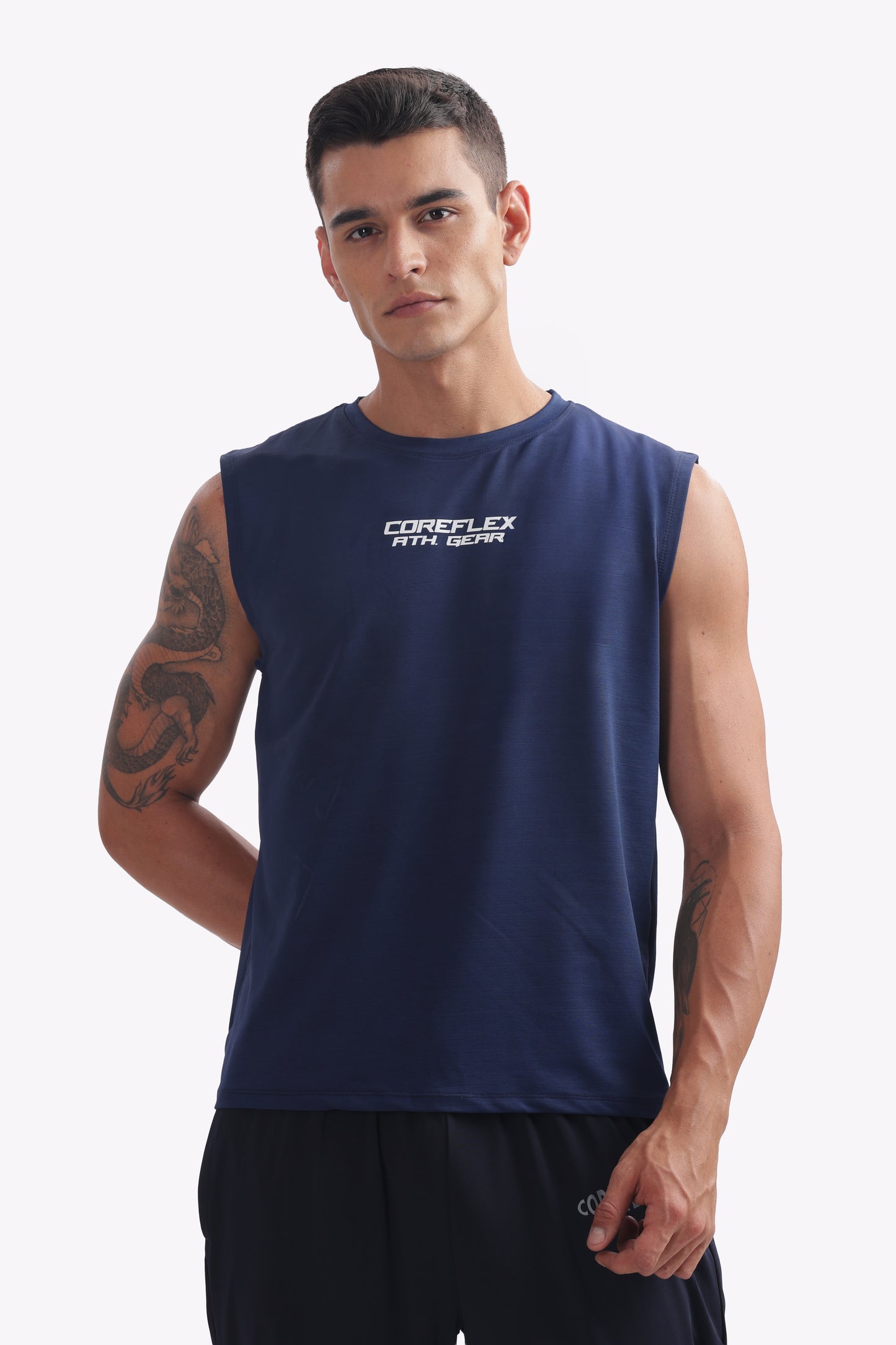 Sleeveless UltraFlex T-Shirt Blue White