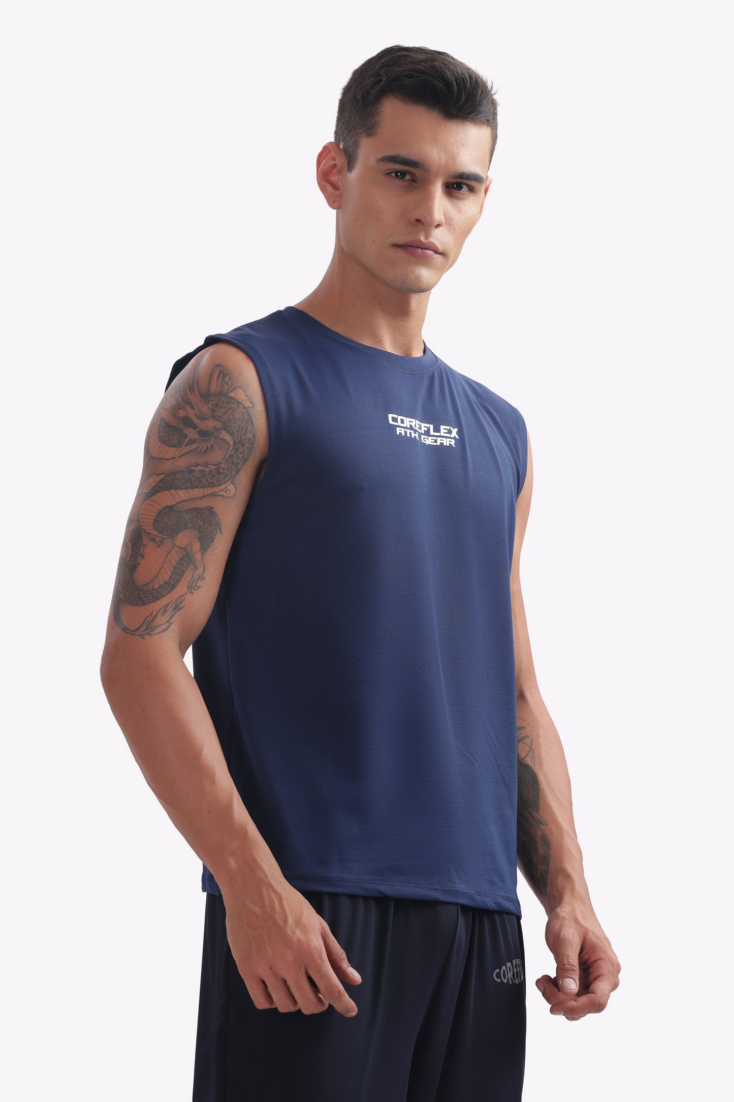 Sleeveless UltraFlex T-Shirt Blue White